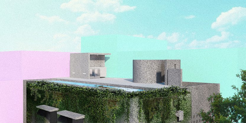 Katherine Bernhardt house roof pool sotirios corp 204