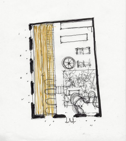 Katherine bernhardt housesotirioskotoulassotirioscorpsketch