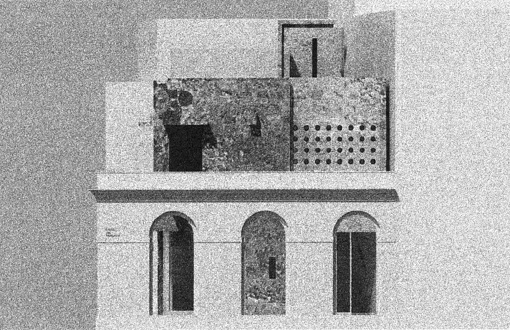 Katherine Bernhardt facade front bw sotirios corp Puerto Rico